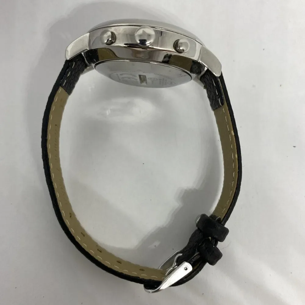 Fossil FTW5019 Women's Black Leather Silver Analog Dial Hybrid Smart Watch XX811